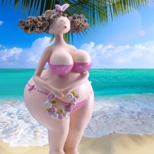 Dekorationsfigur maritime erotische Badenixe dicke Dame Nana mollige Frau Lady ❤