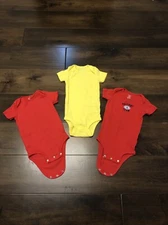 Carters 18 Months Bodysuits Red And Yellow 3 Count