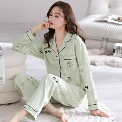 Cotton Women's Pajama Set Soft Long Sleeve Pajama Set with Pocket- - Picture 14 of 33