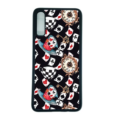 Mad Hatter Phone Case For Samsung iPhone Silicone sides Black Alice  wonderland UK