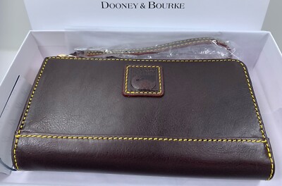 Dooney & Bourke Florentine Folded Zip Wristlet Wallet Brown Tmoro Color