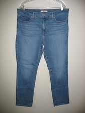 Levi's 314 Shaping Straight Blue Jeans 34 Womens Stretch Denim 18 Medium