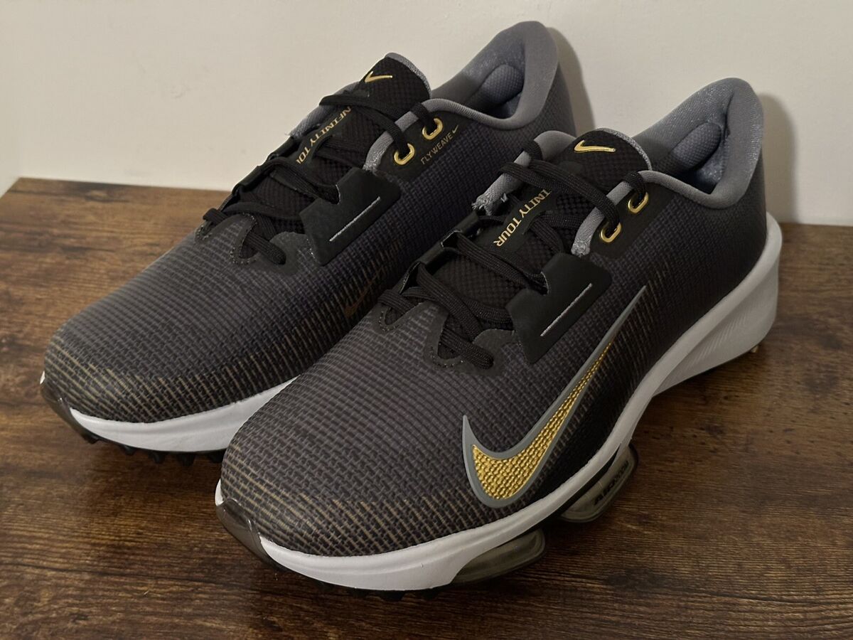 NIKE AIR ZOOM INFINITY TOUR 2 GOLF SHOES BLACK GOLD FD0217 NIKE AIR ZOOM INFINITY TOUR 2 GOLF SHOES BLACK GOLD FD0217
