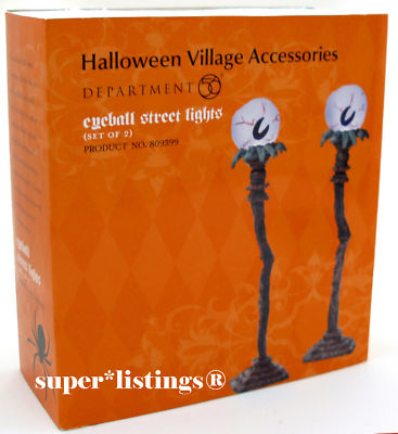Department 56 Original Snow Village - Set Di 2 Lampioni Halloween Con Globi A Bulbo Oculare