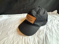 EVAN WILLIAMS Bourbon Whiskey Black Baseball Cap Hat w/ Leather Logo Patch OSFM