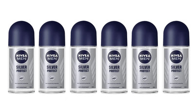 Nivea Men Silver Protect Roll-On Deodorant Antibacterial 48H Protection 6-Pack