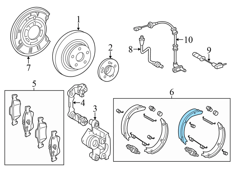 2012-2015 MERCEDES-BENZ C63 AMG - KIT DE SAPATO DE FREIO TRASEIRO / CONJUNTO 0054203620 - Imagem 3 de 4