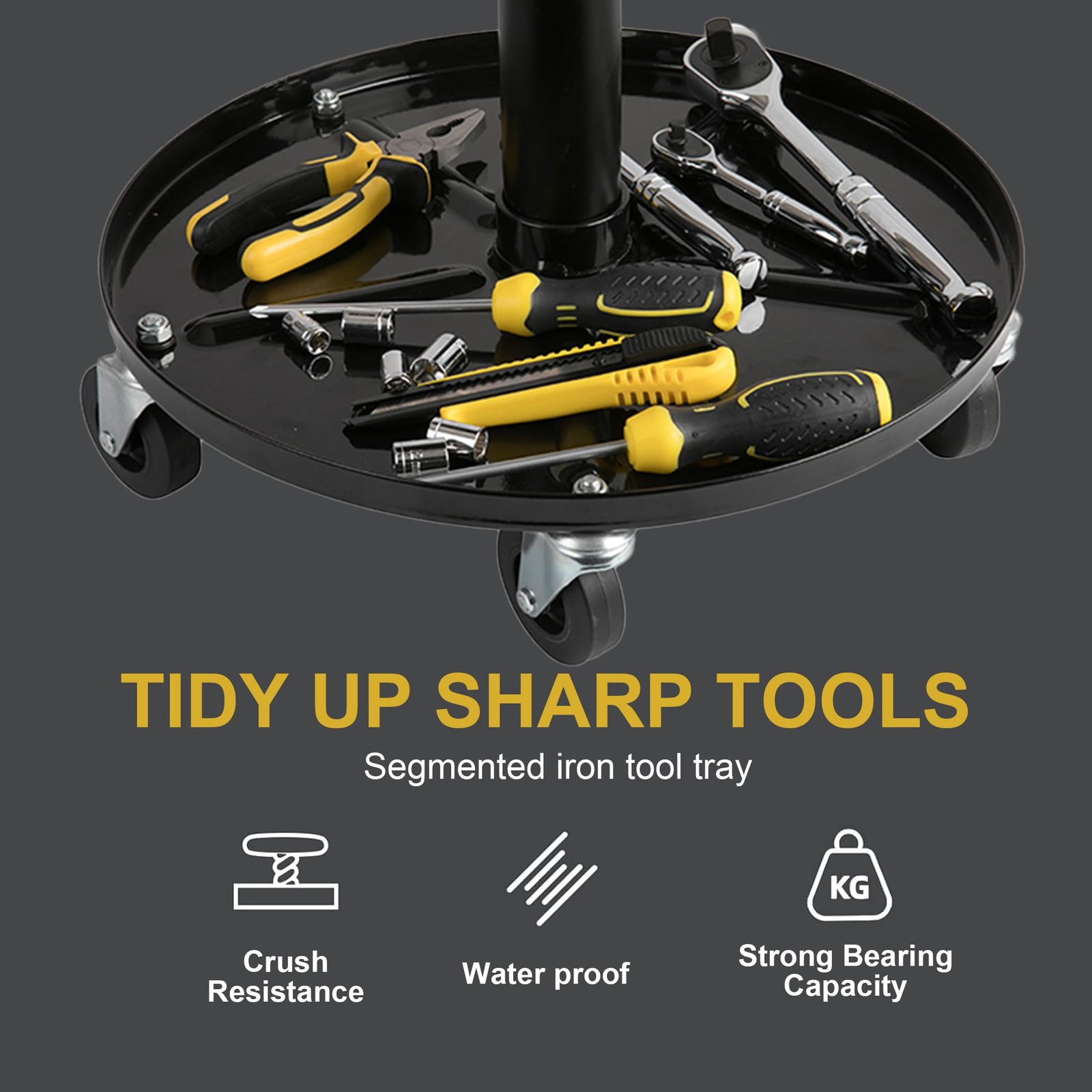 Aain® Heavy Duty Shop Seat, Adjustable Swivel Rolling Stools, Garage Seat with