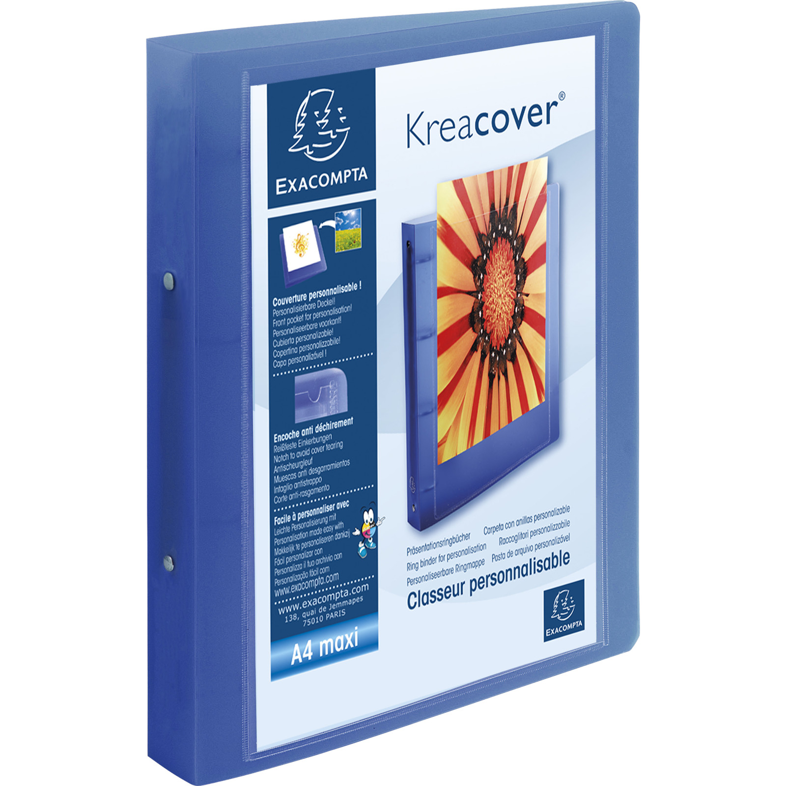 Classeur 2 anneaux Exacompta A4 maxi en polypro assortis Lot de 12