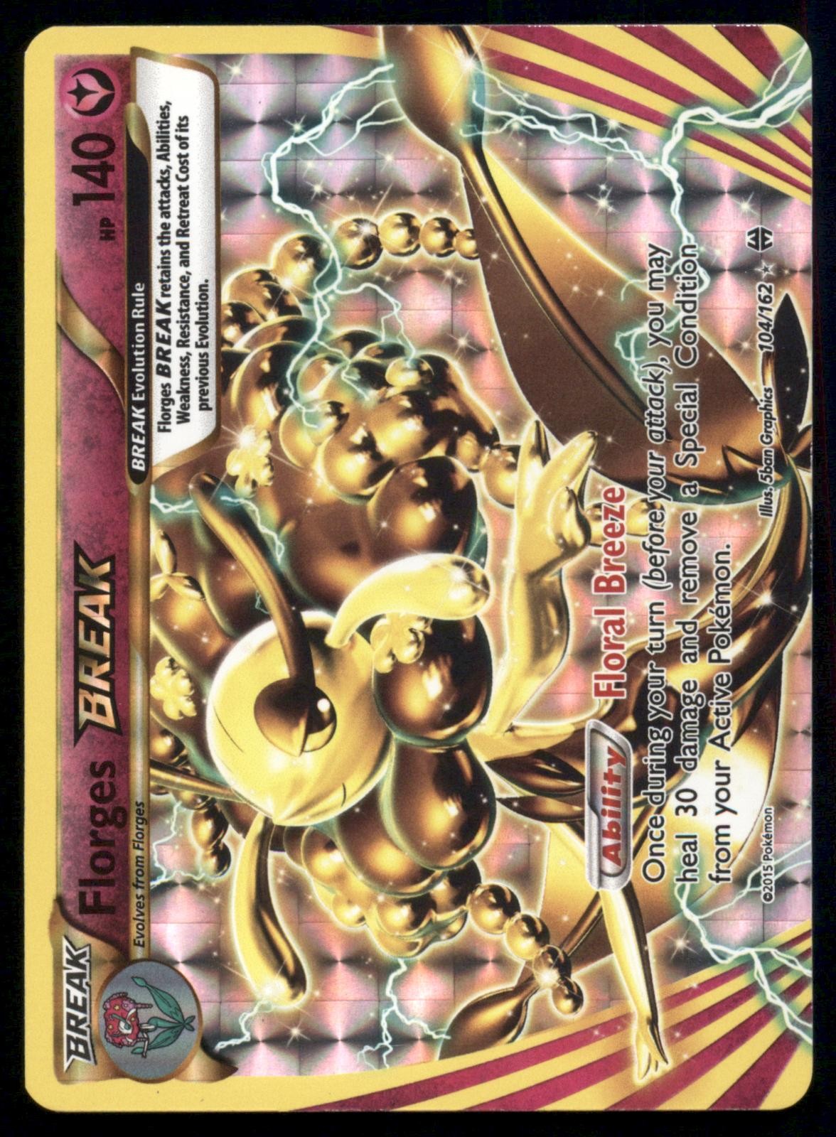 Florges BREAK 104/162 BREAK Rare BREAKthrough Pokemon Holo Moderately Played