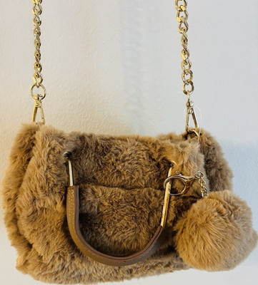 Isaac Mizrahi New York Brown Small Crossbody Bag Chain Adjustable Strap Charm