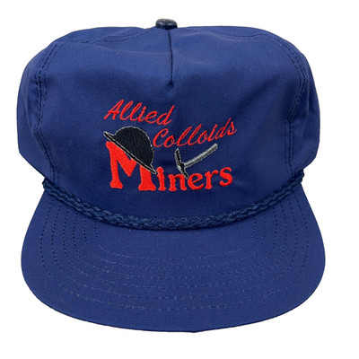 Vintage Coal Mining Trucker Hat Cap Snapback USA Made Rope Allied Colloids 90s