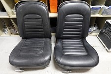1966 Corvette Black Vinyl Seat Pair Gm Original