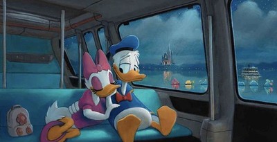 Disney Parks Daisy Donald Duck Rob Kaz 12x16  SIGNED A Good Day Canvas NEW
