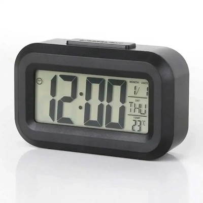 Kleine Digitaluhr LED-Anzeige Schreibtisch Tisch Temperatur Zeit Alarm Wohnkultur UK