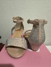 GB Girls Ankle Strap Heel Dress Sandals Size 10M Sparkle