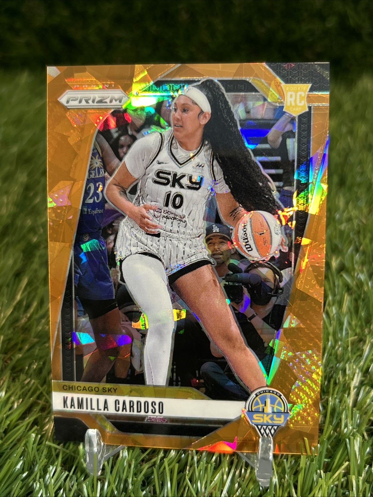 Kamilla Cardoso 2024 Panini Prizm WNBA #149 Ice Orange Prizms Chicago Sky