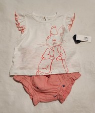 NWT Baby Gap Girls Peter Rabbit Tee Shorts Outfit 2PC Set
