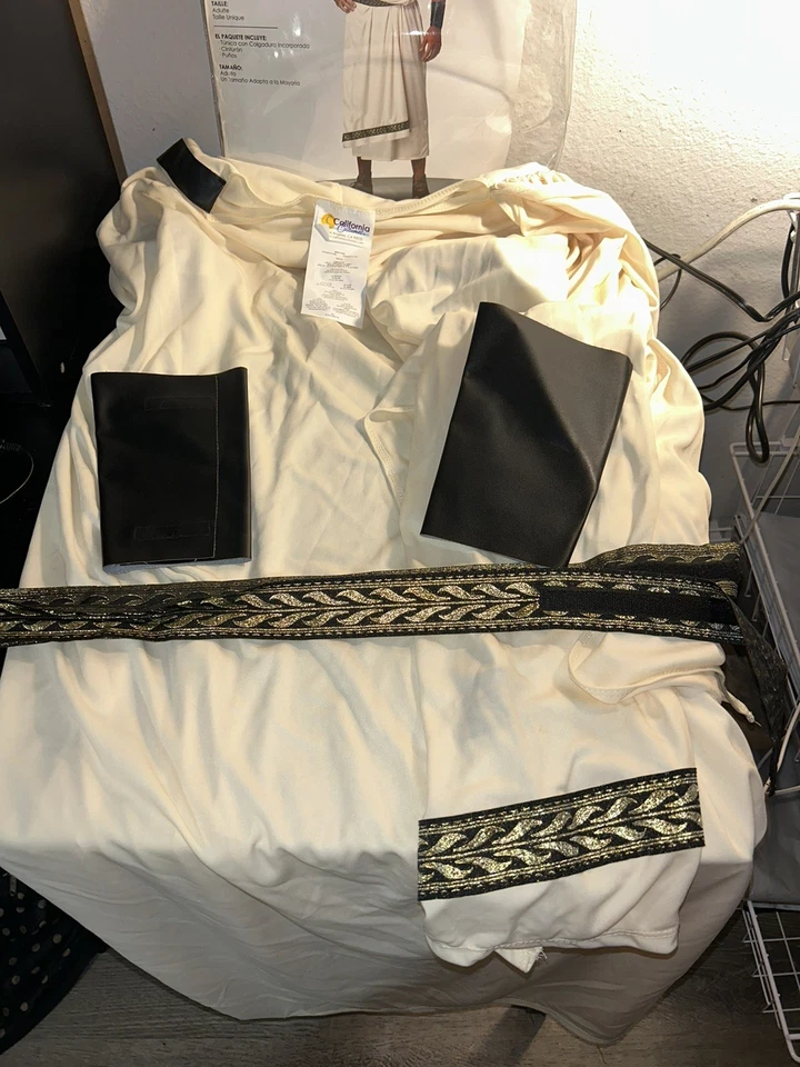 Disfraz Para Hombre Clásico Toga Romano Griego Dios Crema Adulto Halloween Talla Única Foto 4 de 4