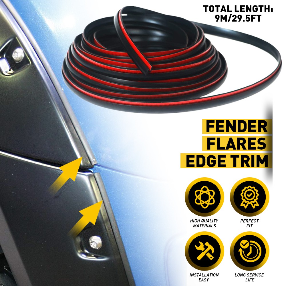 9m Universal For Car Truck Wheel Wells Fender Flare Edge Trim Rubber Seal Strip