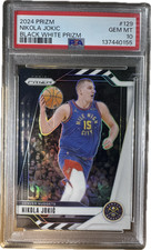 2024-25 Prizm Nikola Jokic Black White #129 Nuggets PSA 10 Denver Nuggets