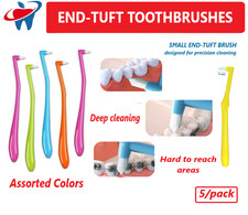 End-Tufted Brush, Targeted Cleaning, Dental Oral Specialty Toothbrush, 5/Pk