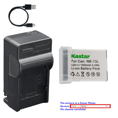 Kastar AC & USB-C Charger for Canon NB-13L NB-15L G7 X G7 X Mark II III