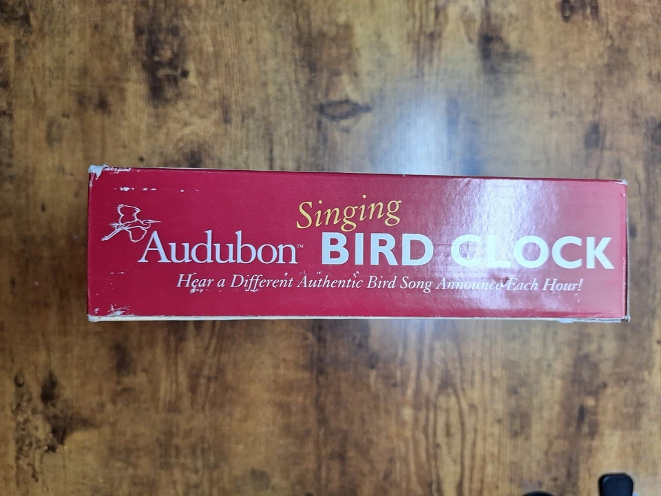 Reloj de pared Audubon 8" pájaro cantor (marco verde) Foto 3 de 3