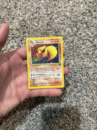 Wizards Flareon 03/64 Jungle Holo Rare Unlimited Pokemon TCG Card English 1999