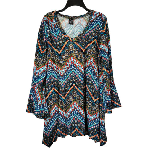 Win Win Flare Bottom Tunic Top Bell Sleeves Women's Large XL (B)
