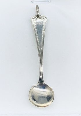 Vintage 925 Sterling Silber kleiner Salz Zucker kleiner Tafel Löffel Anhänger Charm