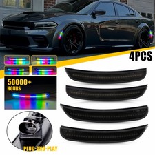 For 2015-23 Dodge Charger Dynamic Led Side Marker Bumper Light Multiple Color 4x For 2015-23 Dodge Charger Dynamic Led Side Marker Bumper Light Multiple Color 4x