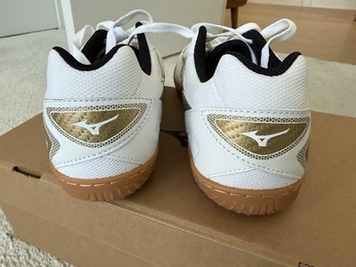 シューズ Mizuno MP GLANZ TRAINER US10 Mizuno Crossmatch Plio RX4 White Gold Gum Men Unisex Table Tennis