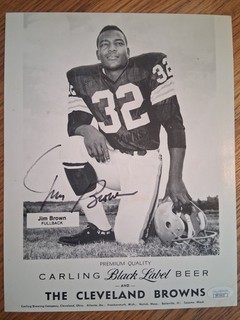 Jim Brown Autographed Carling Black Label JSA