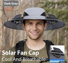 New Solar  USB Powered Dual Fan Outdoor Fishing Sun Hat Sunscreen Outdoor Cap