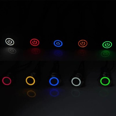 Latching Push Button Power Switch 16mm 12V LED ON OFF Waterproof Stainless Steel