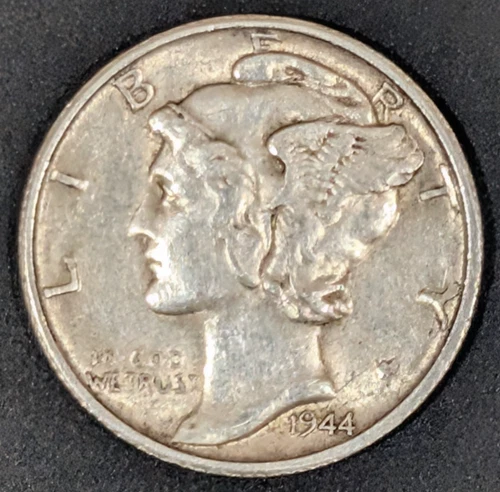 A Silver Mercury Dime from 1944!  S-Mint  Free Shipping
