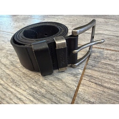 Fossil Jay Genuine Leather Belt 38 Black MB136100138 Single Prong Buckle Mens