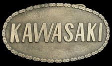 KD04162 VINTAGE 1970s  KAWASAKI  MOTORCYCLE CHAIN EDGE BELT BUCKLE