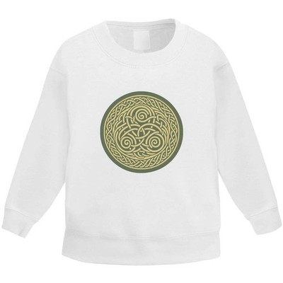 'Green Celtic Circular Motif' Kid's Sweatshirt / Sweater / Jumper (KW058352)