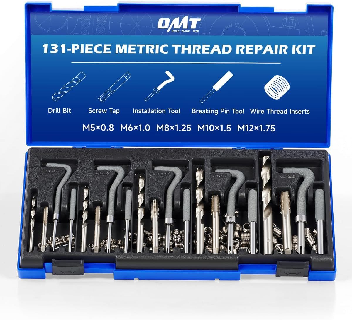 Kit Ripristina Filetti 131 Pezzi | Set Helicoil per DIY e Officina