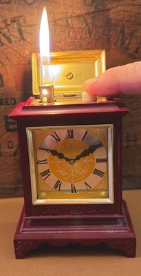   Rare WORKING IM Corona Table Lighter Mantle Clock- Japan  