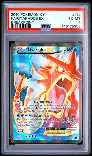 2016 POKEMON XY BREAKPOINT #114 FULL ART/GYARADOS EX PSA 6
