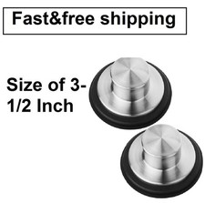 Kitchen Sink Drain Stopper Cover 2 PCS Stainless Steel Garbage Disposal Stopper