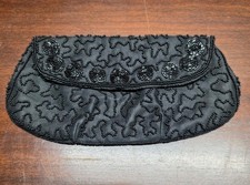 Vintage Walborg Black Beaded Evening Bag Clutch Handmade In West Germany EUC