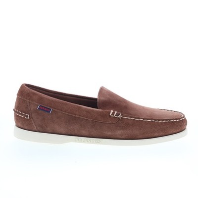 Sebago Frank Boat Roughout Mens Brown Suede Loafers & Slip Ons Casual Shoes