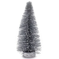 Deko-Baum Glitzer 20 Cm - Silberner Tannenbaum - Kleiner Metall Weihnachtsbaum