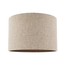 Vintage Natural Linen Lamp Shade in Oatmeal with Wood Effect Inner by Happy H...
