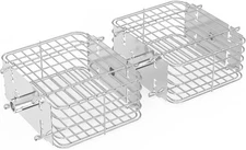 Onlyfire Rotisserie Basket Set, 2 Pack Stainless Steel Grill Silver 