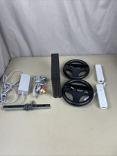 Nintendo Wii Black Console RVL-001 Bundle Tested And Works.